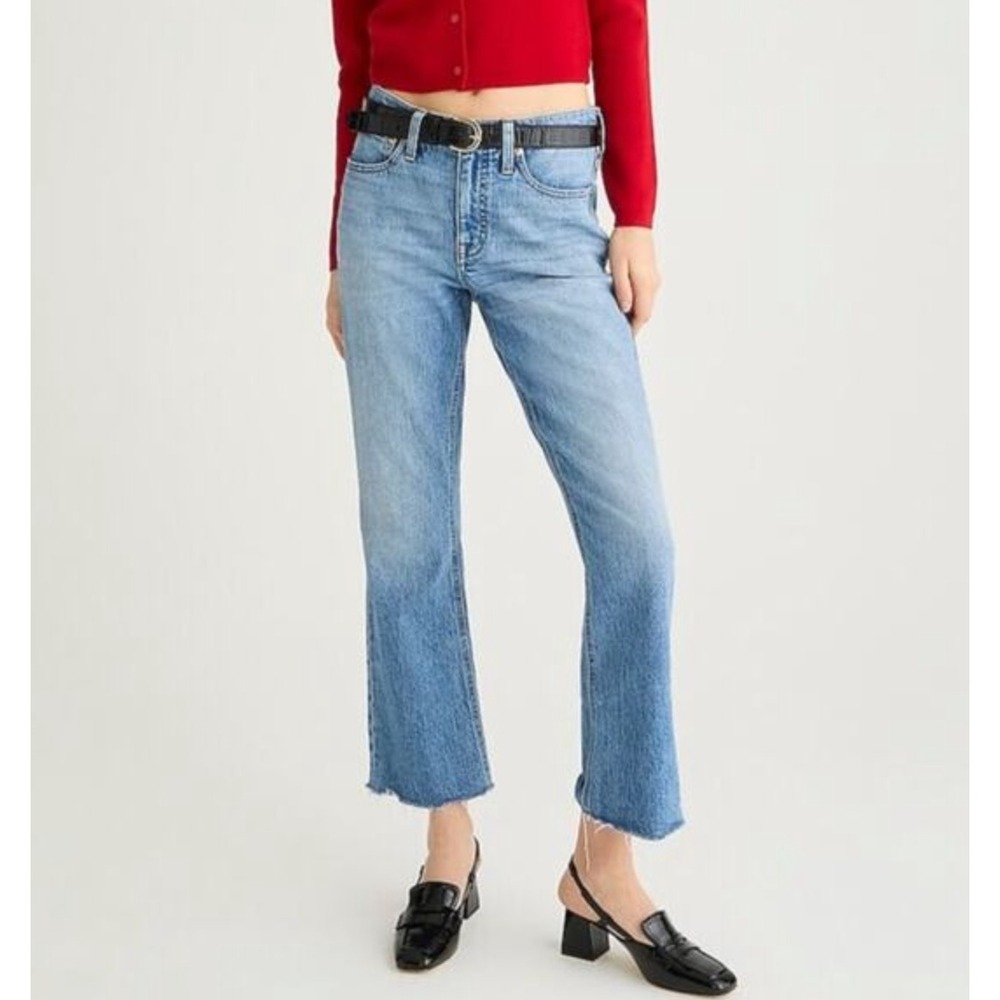 J. Crew 9" Denim‎ Boot Crop Jeans Medium Wash Slim Bootcut Size 30 Tall